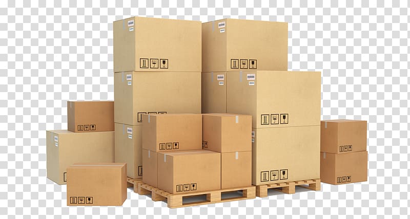 brown cardboard boxes on brown pallets, Pallet Cargo Cardboard box , boxes transparent background PNG clipart