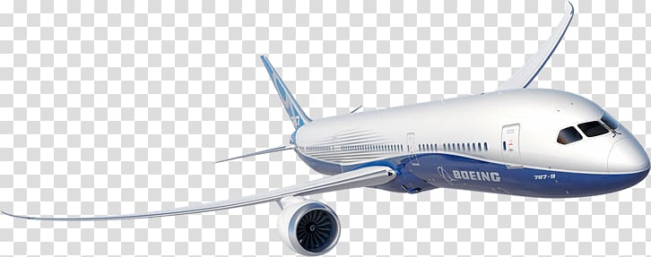 white and blue Boeing airliner, Boeing 787 transparent background PNG clipart