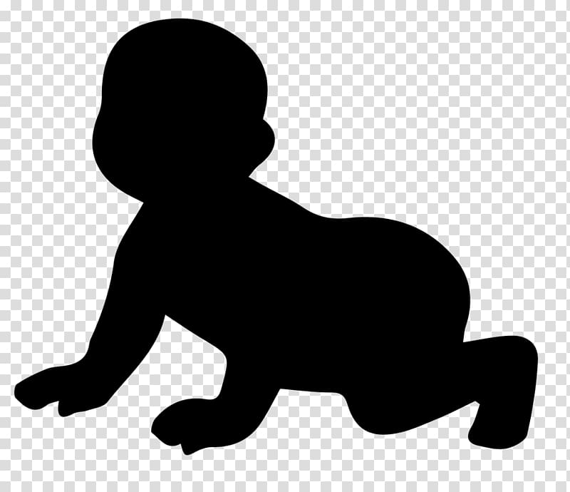 Crawling Silhouette Infant Child, Silhouette baby transparent background PNG clipart