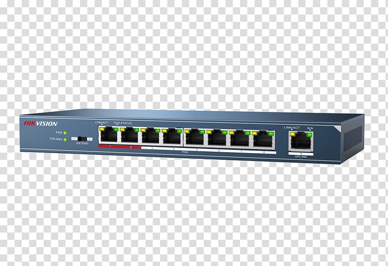 Network switch Power over Ethernet Hikvision Gigabit Ethernet, ict bulletin cctv brochure transparent background PNG clipart