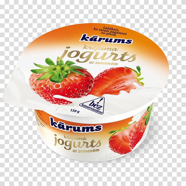 Strawberry Yoghurt Food Cream Crème fraîche, Strawberry Yogurt transparent background PNG clipart