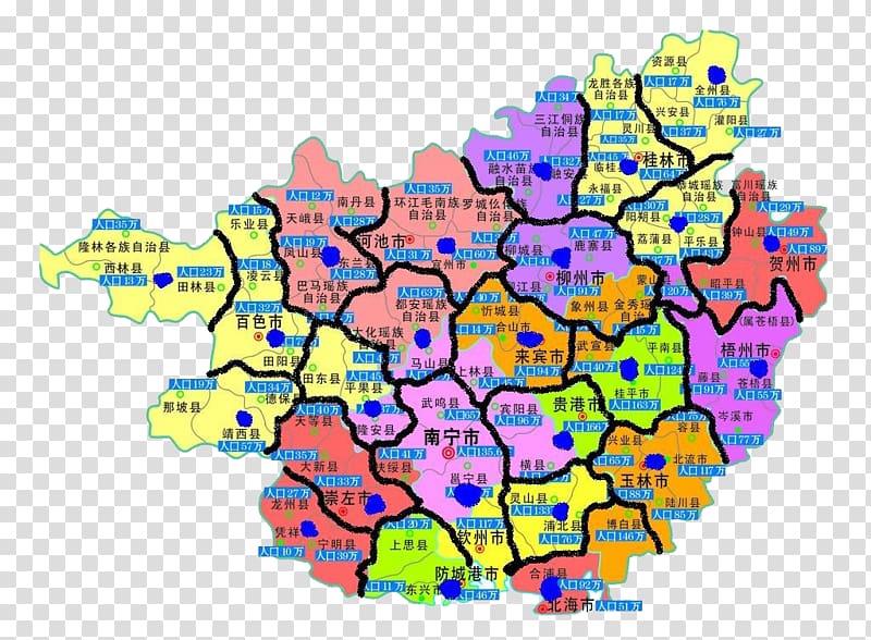 Guangxi Map Population, Guangxi map population transparent background PNG clipart