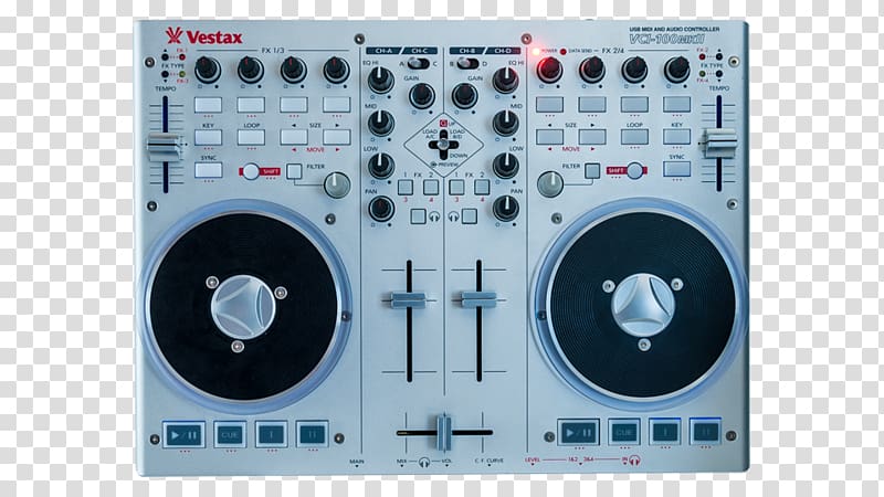 Audio DJ controller Vestax Disc jockey MIDI Controllers, vestax controller transparent background PNG clipart