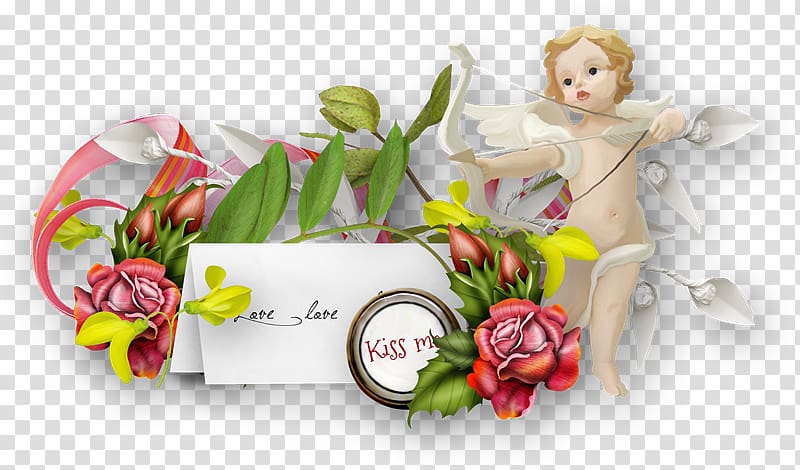 Floral design Valentine\'s Day Cupid Heart, Cupido transparent background PNG clipart