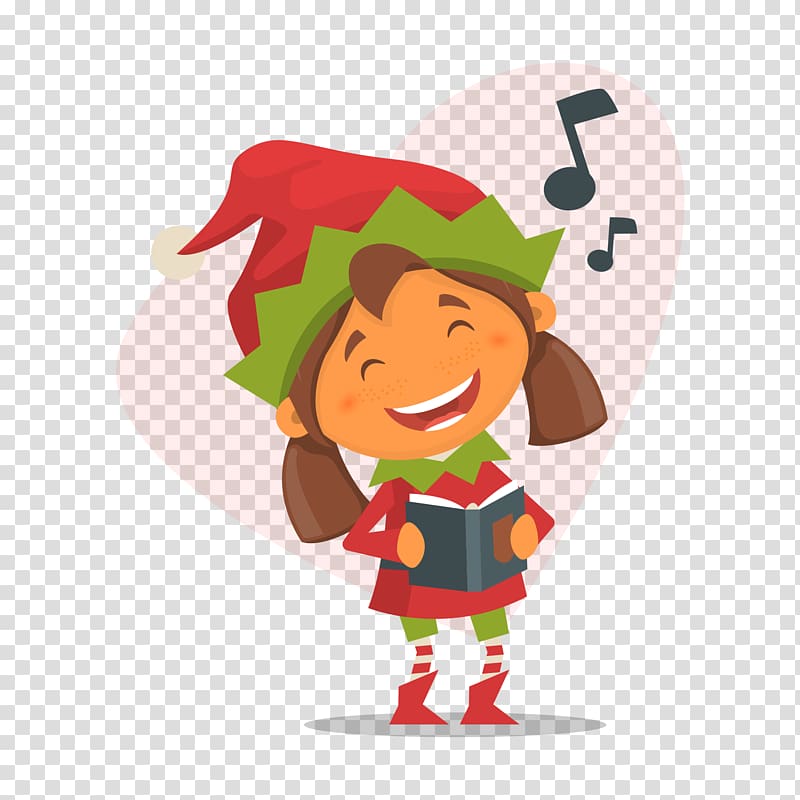 Illustration, singing girl transparent background PNG clipart