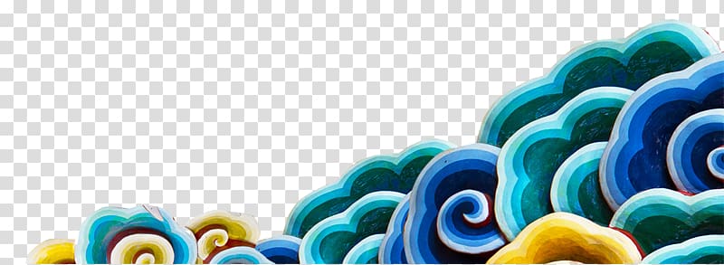 teal, blue, and yellow clouds , Xiangyun County Zhanghuang Chinoiserie, Clouds transparent background PNG clipart