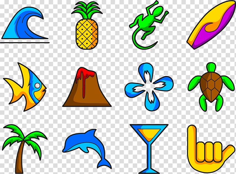Hawaii Symbol Surfing Icon, beach to play transparent background PNG clipart