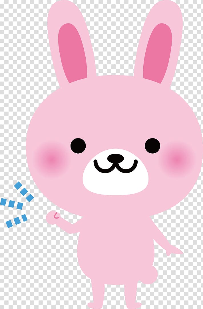 Rabbit Gratis Fist pump Illustration, Pink cartoon bunny transparent background PNG clipart