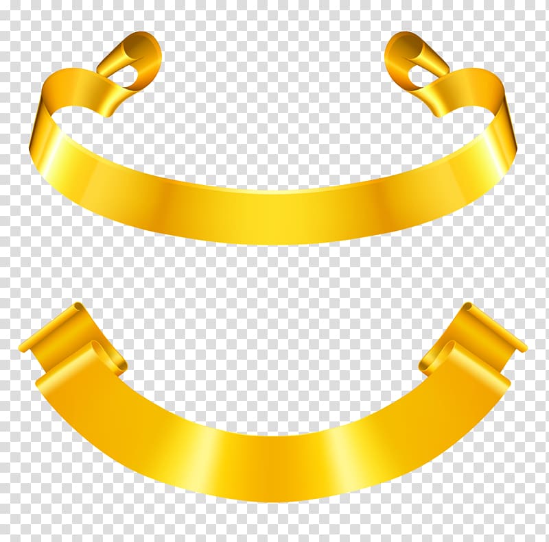 Gold Ribbon PNG Transparent Clip Art Image​