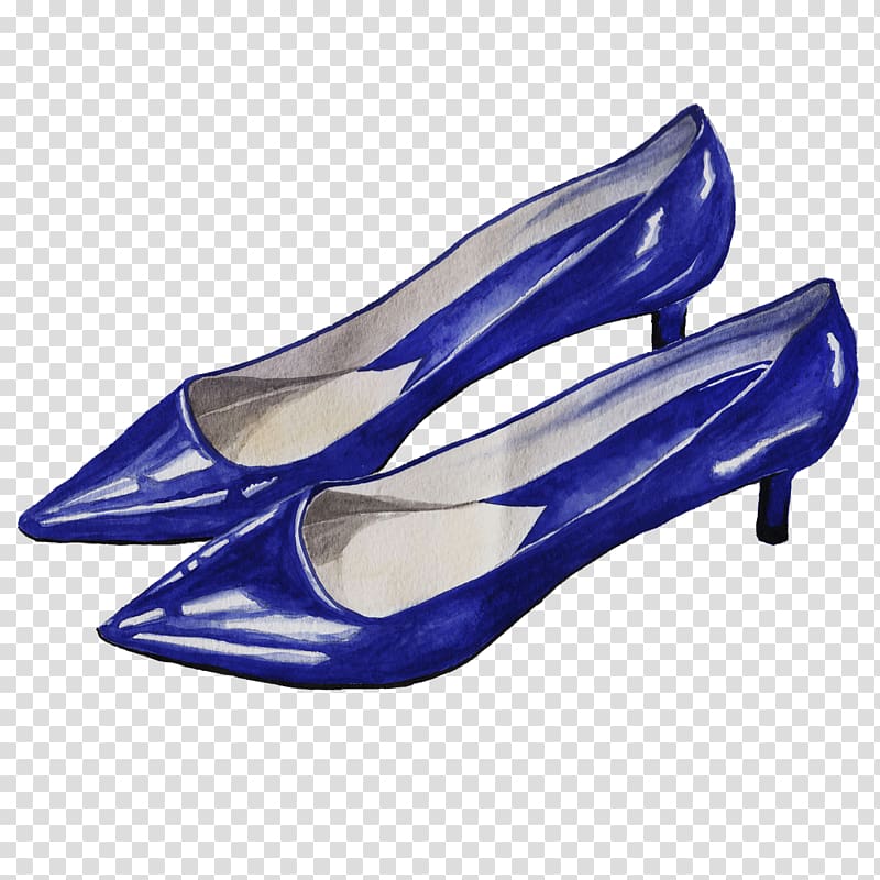 Blue High-heeled shoe, chaussure transparent background PNG clipart