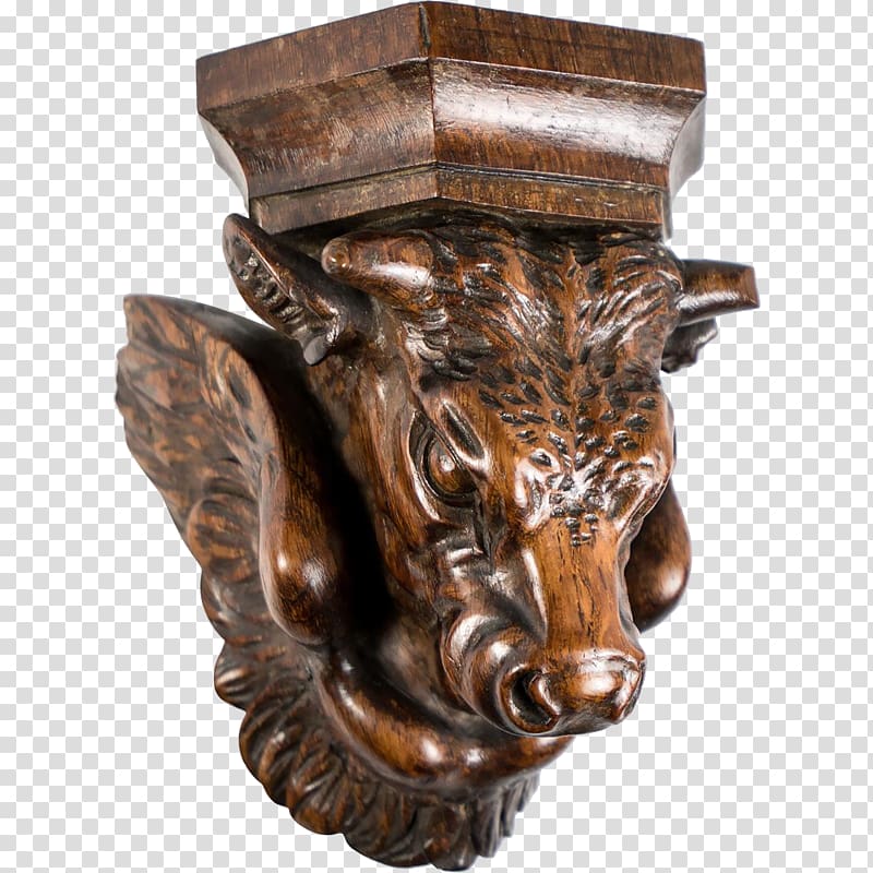 Chimera Wood carving Sculpture, Chimera transparent background PNG clipart