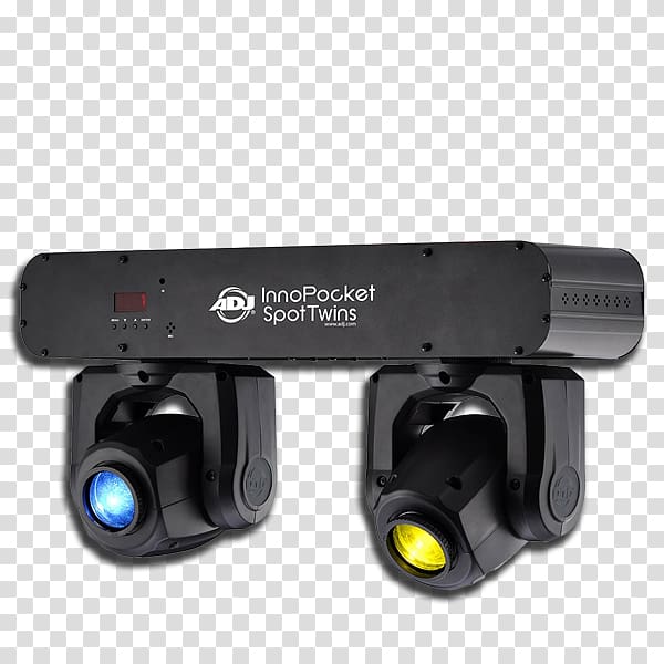 Intelligent lighting ADJ Crazy Pocket 8 2) American DJ Adj INNO Pocket Spot Twins Dual Moving Head Lights+Transport Cart, dj machine transparent background PNG clipart