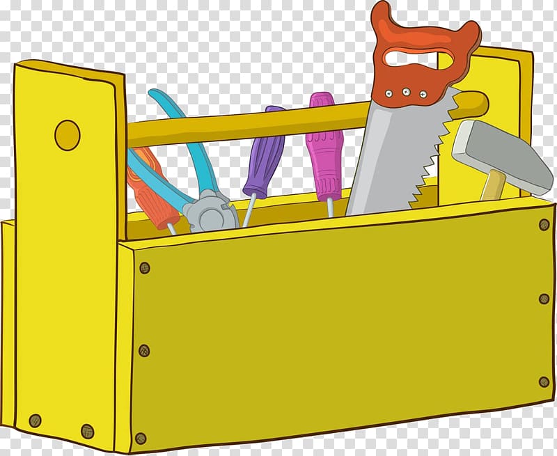 Cartoon Toolbox Hammer, Cartoon toolbox transparent background PNG clipart