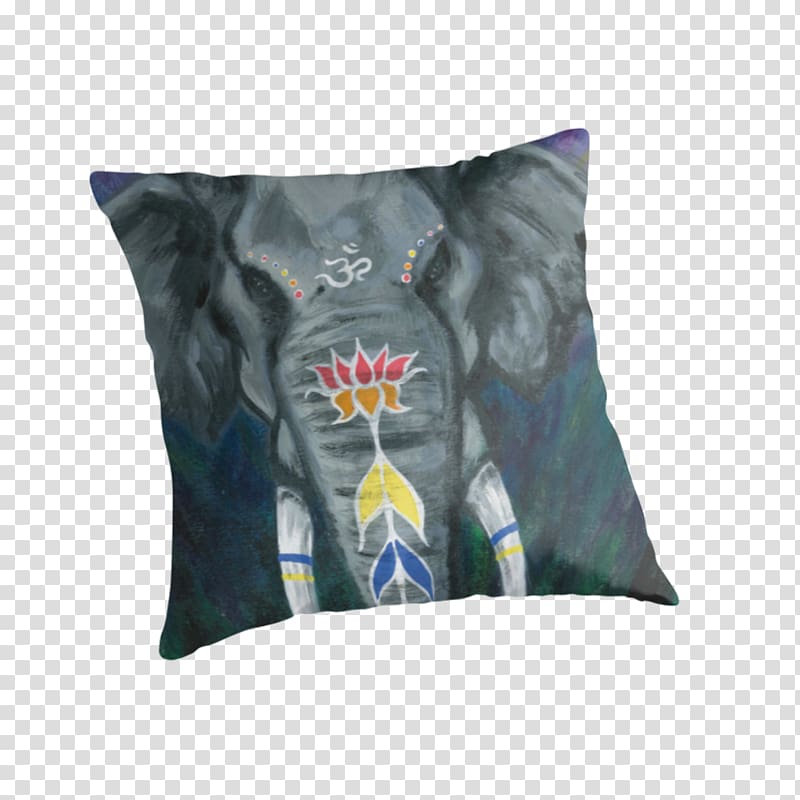 Throw Pillows Cushion Down feather Couch, painted elephant transparent background PNG clipart