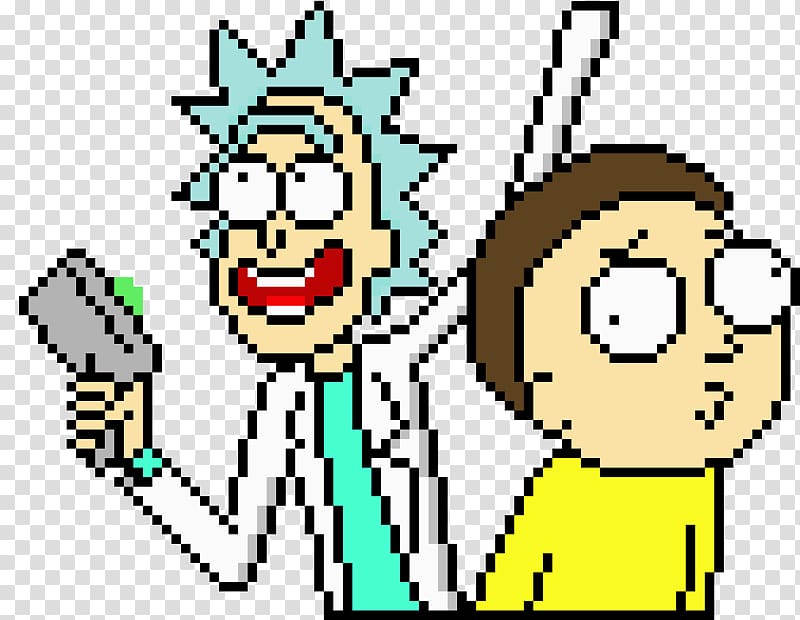 Rick Sanchez Morty Smith Pixel art Bead Cross-stitch, morty sanchez transparent background PNG clipart