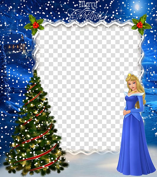 Princess Aurora Santa Claus Christmas, Blue Christmas Snow Queen transparent background PNG clipart