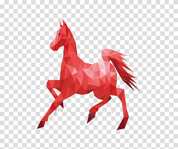 Mustang Red , Red diamond stitching horse transparent background PNG clipart