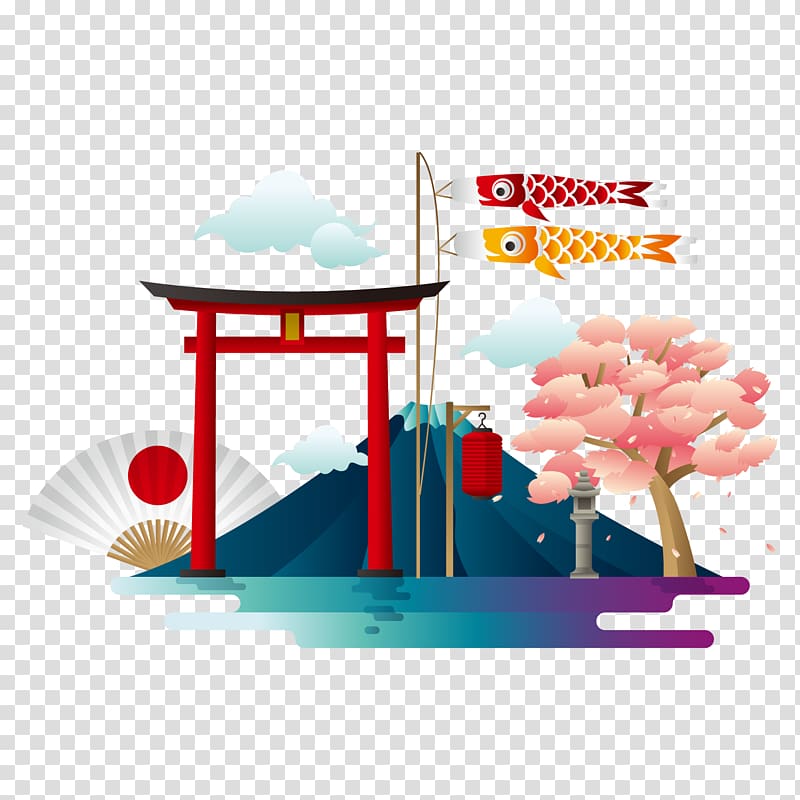 Mount Fuji Poster , Japanese cherry folding Building transparent background PNG clipart