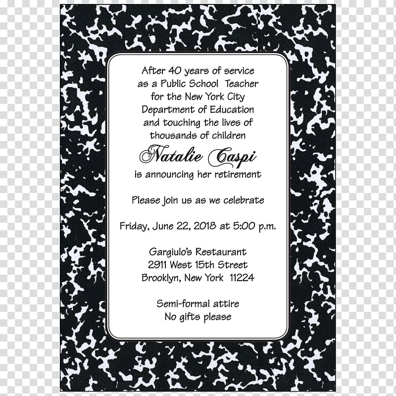 Wedding invitation Retirement Party Birthday, Teachers Day cards transparent background PNG clipart