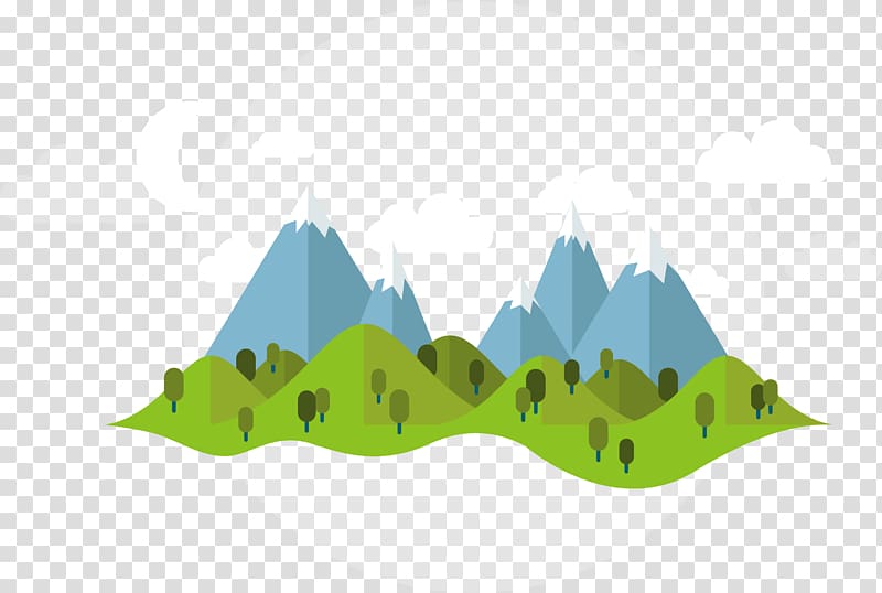 five blue mountains illustration, Summer Illustration, cartoon mountains transparent background PNG clipart