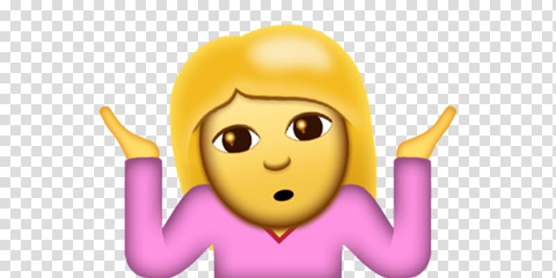 girl in pink shirt emoji, Emoji Shrug Facepalm Emoticon, hand emoji transparent background PNG clipart
