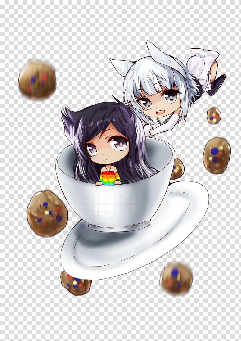 Tea lady Chibi Anime, tea time transparent background PNG clipart