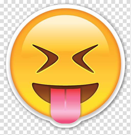 tongue out emoji illustration, Emoji Face Smiley Sticker, Smiley transparent background PNG clipart