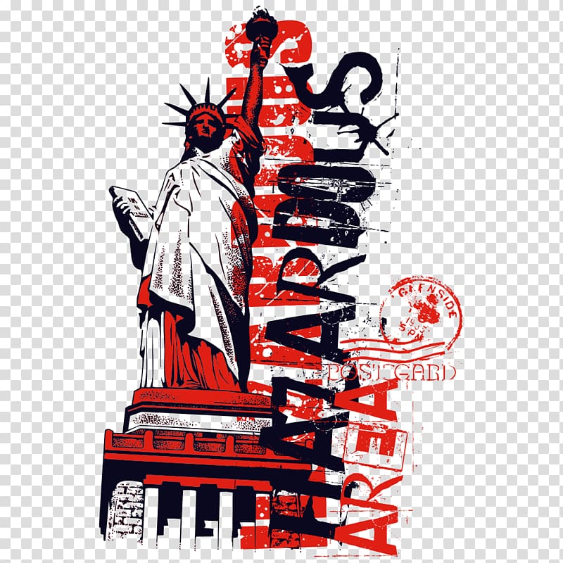hazardous area illustration, Statue of Liberty Printed T-shirt Clothing, Statue of Liberty stamp transparent background PNG clipart