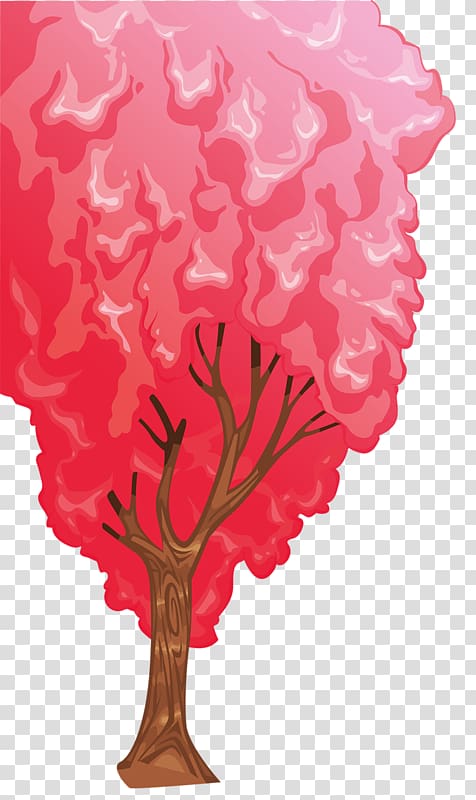 red and brown tree , Tree Color, Color tree transparent background PNG clipart