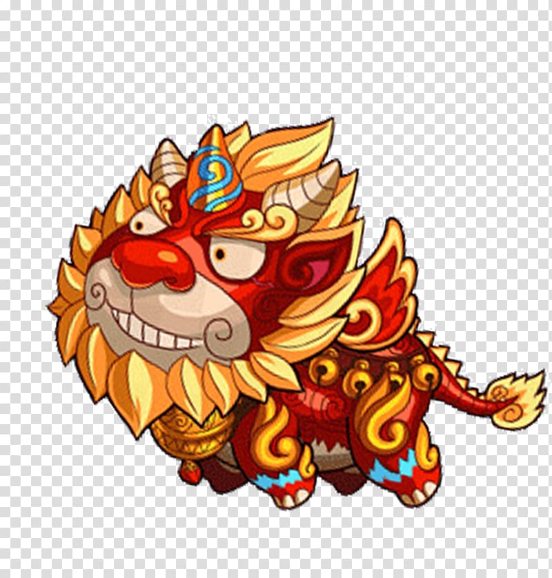 Nian Lion dance, Cartoons poor Church creatives transparent background PNG clipart