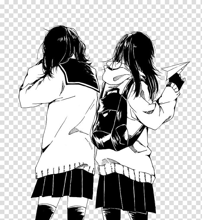 Anime Black and white Drawing Manga, Anime transparent background PNG ...