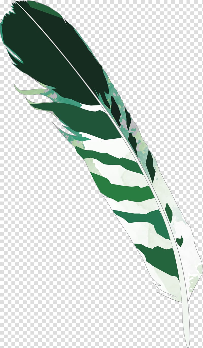Bird Green Feather, Fantasy Feather transparent background PNG clipart
