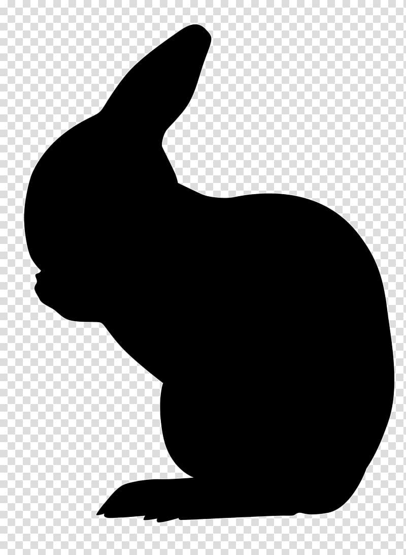 Silhouette Rabbit Drawing Easter Bunny Stencil, Silhouette transparent background PNG clipart