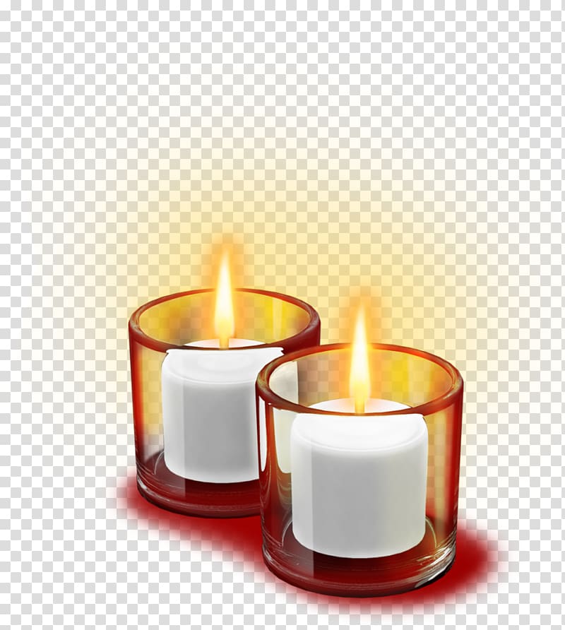 two white candles , Birthday cake Light Candle , candles transparent background PNG clipart