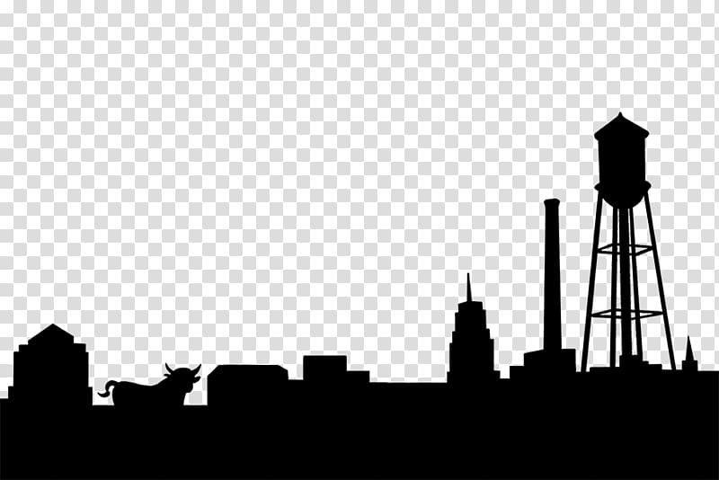 Skyline Durham Raleigh Silhouette Asheville, Silhouette transparent background PNG clipart