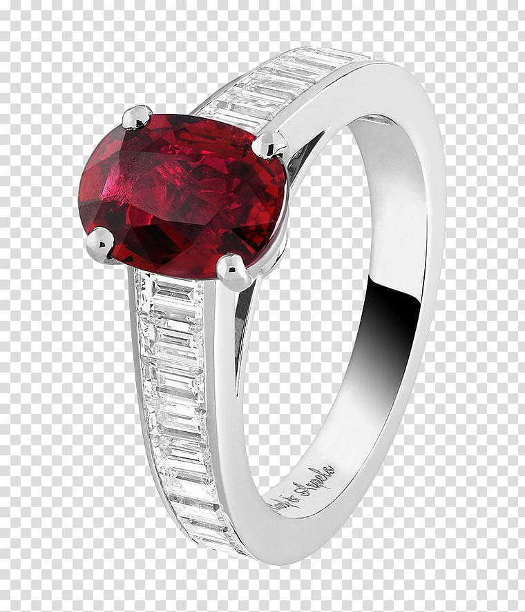 Engagement ring Ruby Van Cleef & Arpels Gemstone, Billing Division of the products in kind diamond pieces red ruby ​​ring transparent background PNG clipart