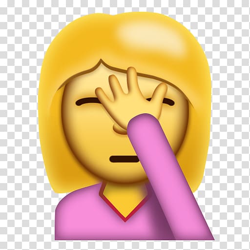 Woman wearing pink tops emoji illustration, Emojipedia Facepalm Text ...