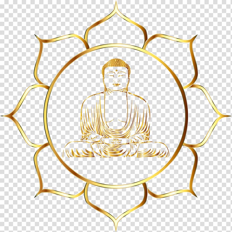 Golden Buddha Buddhism Lotus position Religion , Hand-painted Buddha transparent background PNG clipart
