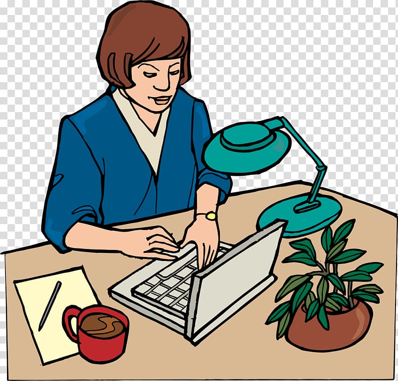 Animation Office Secretary, Notebook elements transparent background PNG clipart