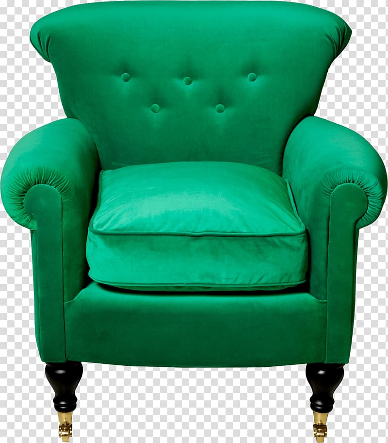 Chair Furniture , Green Armchair transparent background PNG clipart