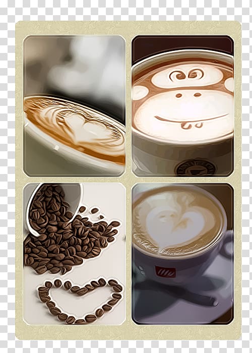 Cappuccino Espresso Latte Coffee Café au lait, صباح الخير transparent background PNG clipart