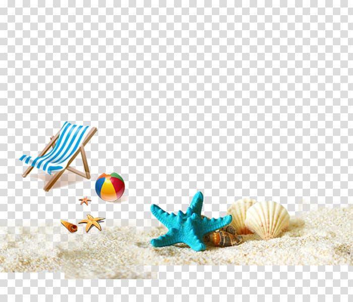 teal starfish and two seashells, Sunscreen Beach Tmall JD.com, beach transparent background PNG clipart