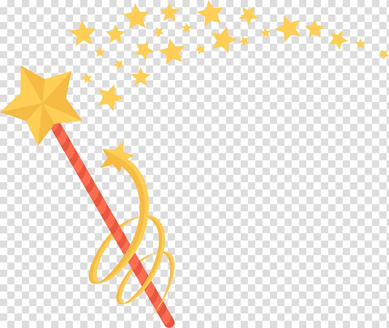 yellow and red wand , Wand Magic, Hand painted yellow star magic wand transparent background PNG clipart