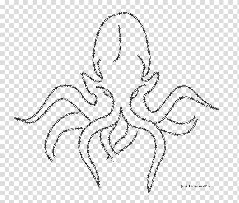 Octopus Line art Character Sketch, cadena transparent background PNG clipart