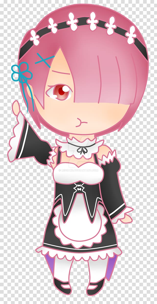 Mangaka Pink M Character , re: zero RAM transparent background PNG clipart