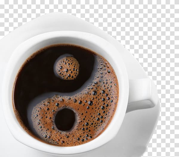 Coffee Tea Cappuccino Cafe Yin and yang, Tai Chi Bagua coffee transparent background PNG clipart