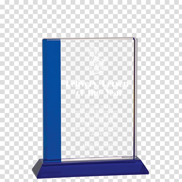 Cobalt blue Rectangle, crystal Trophy transparent background PNG clipart