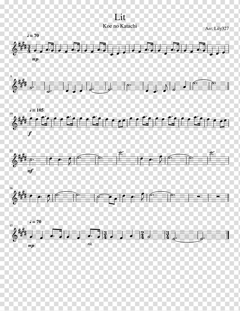 Sheet Music Musical note Violin MuseScore Song, koe no katachi transparent background PNG clipart