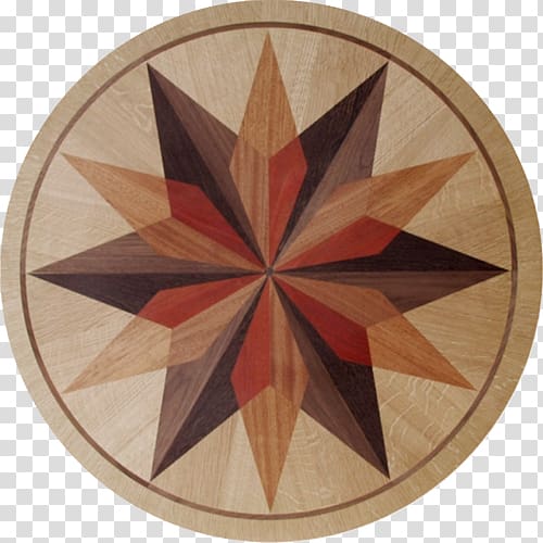 Compass rose Inlay Marquetry Floor medallions, WOODEN FLOOR transparent background PNG clipart