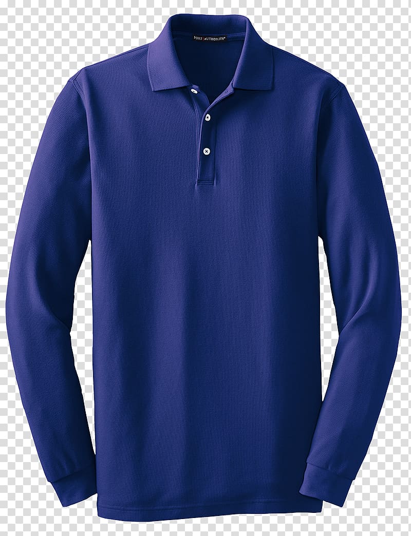 T-shirt Sleeve Polo shirt Piqué, cobalt blue transparent background PNG clipart